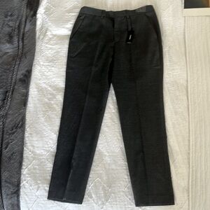 Gray Wool-Blend Modern Tech Suit Pant